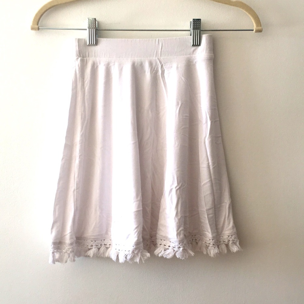 ASOS white skirt with fringe